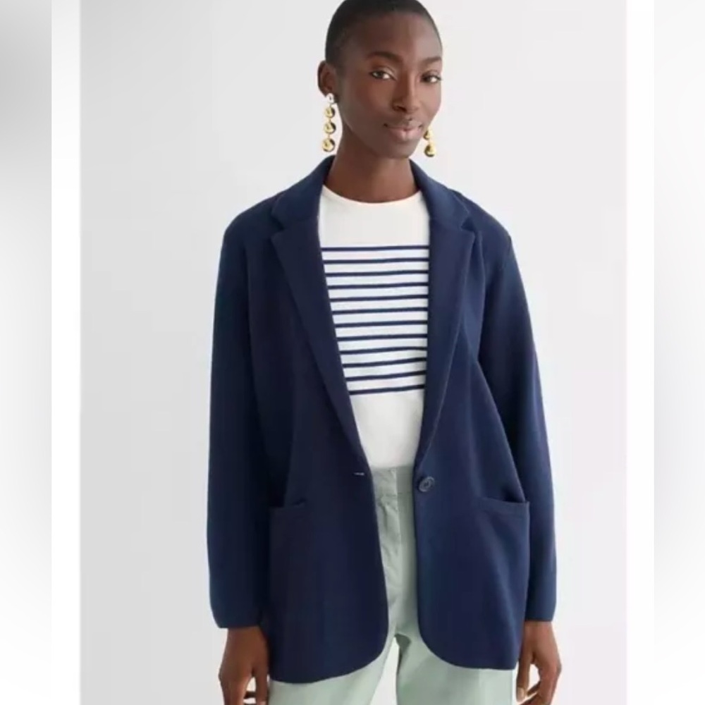 New Jcrew Cecile sweater blazer size small in navy
